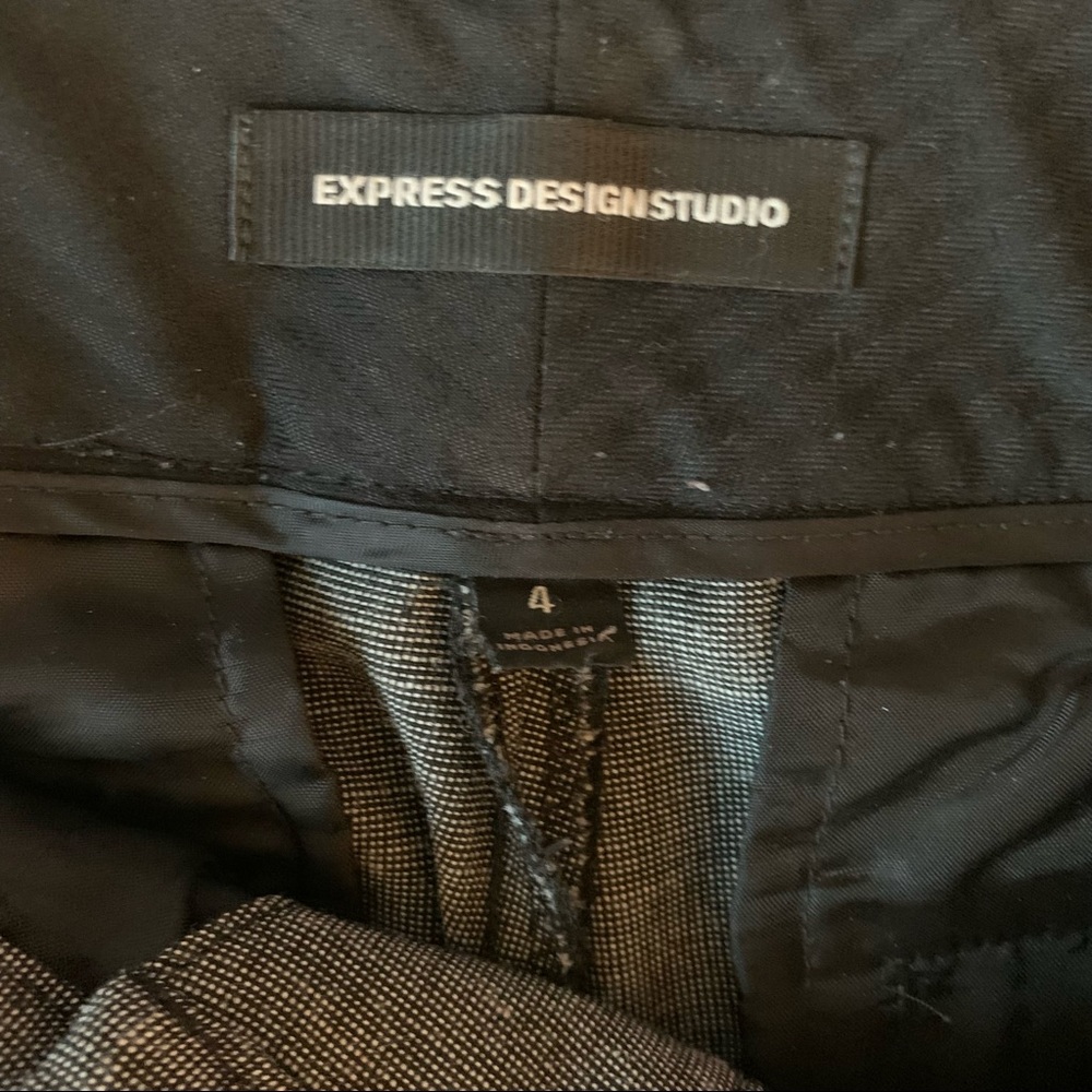 EXPRESS Design Studio Gray Patterned Pants - Picture 4 of 4